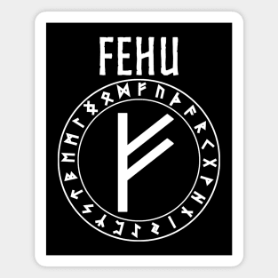 Fehu Norse Rune of Wealth and Prosperity Magnet